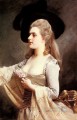 AN Elegant Lady In A Black Hat lady portrait Gustave Jean Jacquet